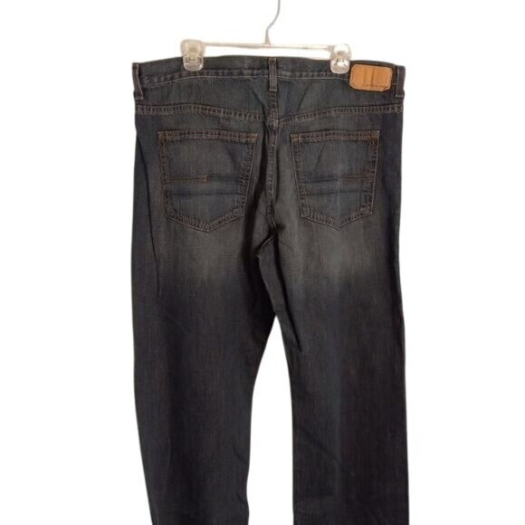 Calvin Klein Size 38 x 32 Mens Jeans Relaxed Straight Fit Dark Wash 100% Cotton - Picture 7 of 15